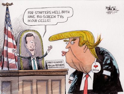 Political cartoon U.S. Trump Jared Kushner prison reform