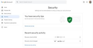 Google account security page