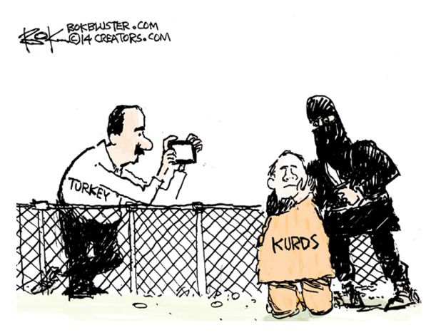 Political cartoon ISIS Turkey Kurds world