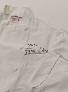 Chef's jacket signed by El Bulli's Ferran Adria