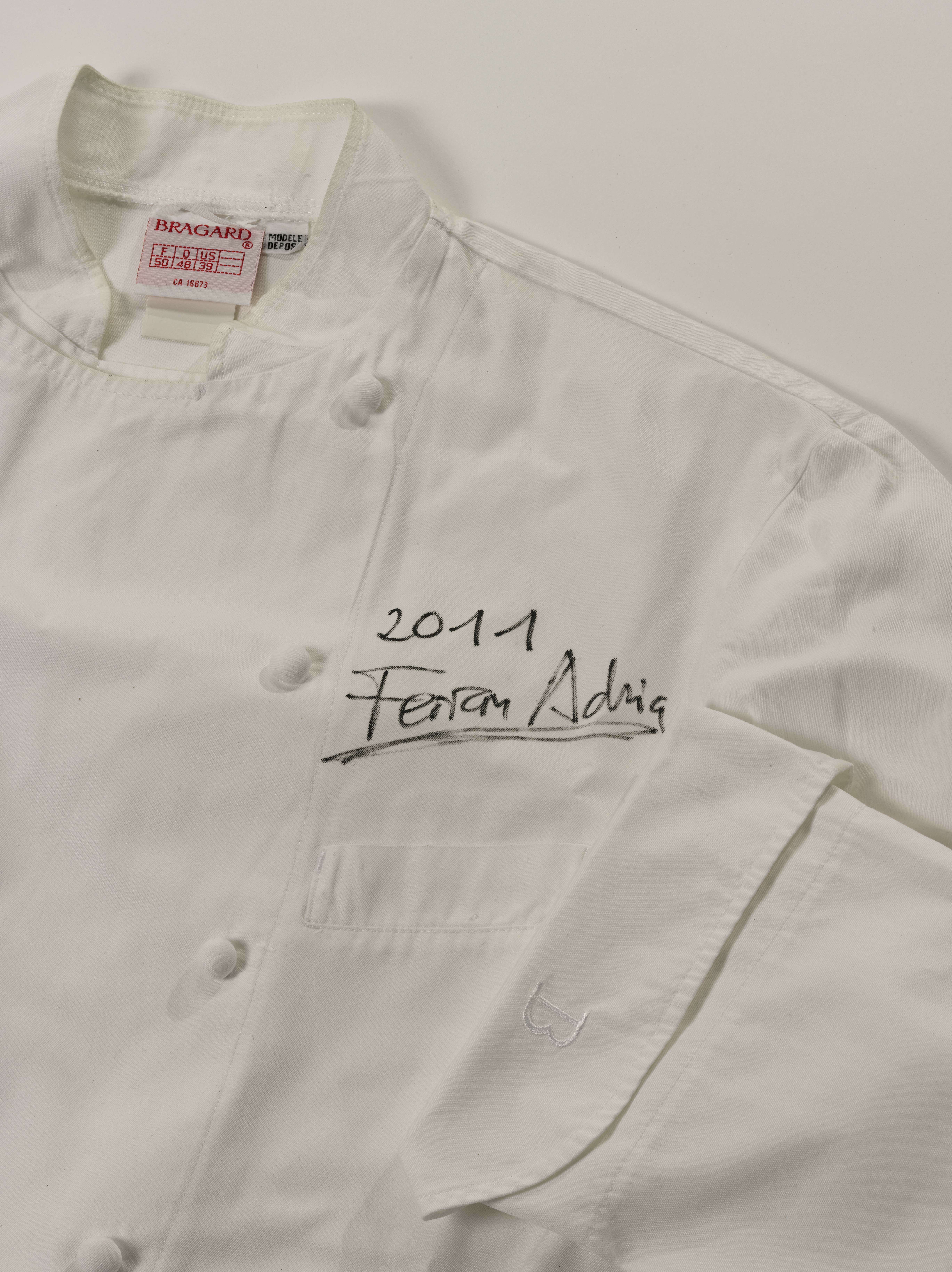 Chef's jacket signed by El Bulli's Ferran Adria