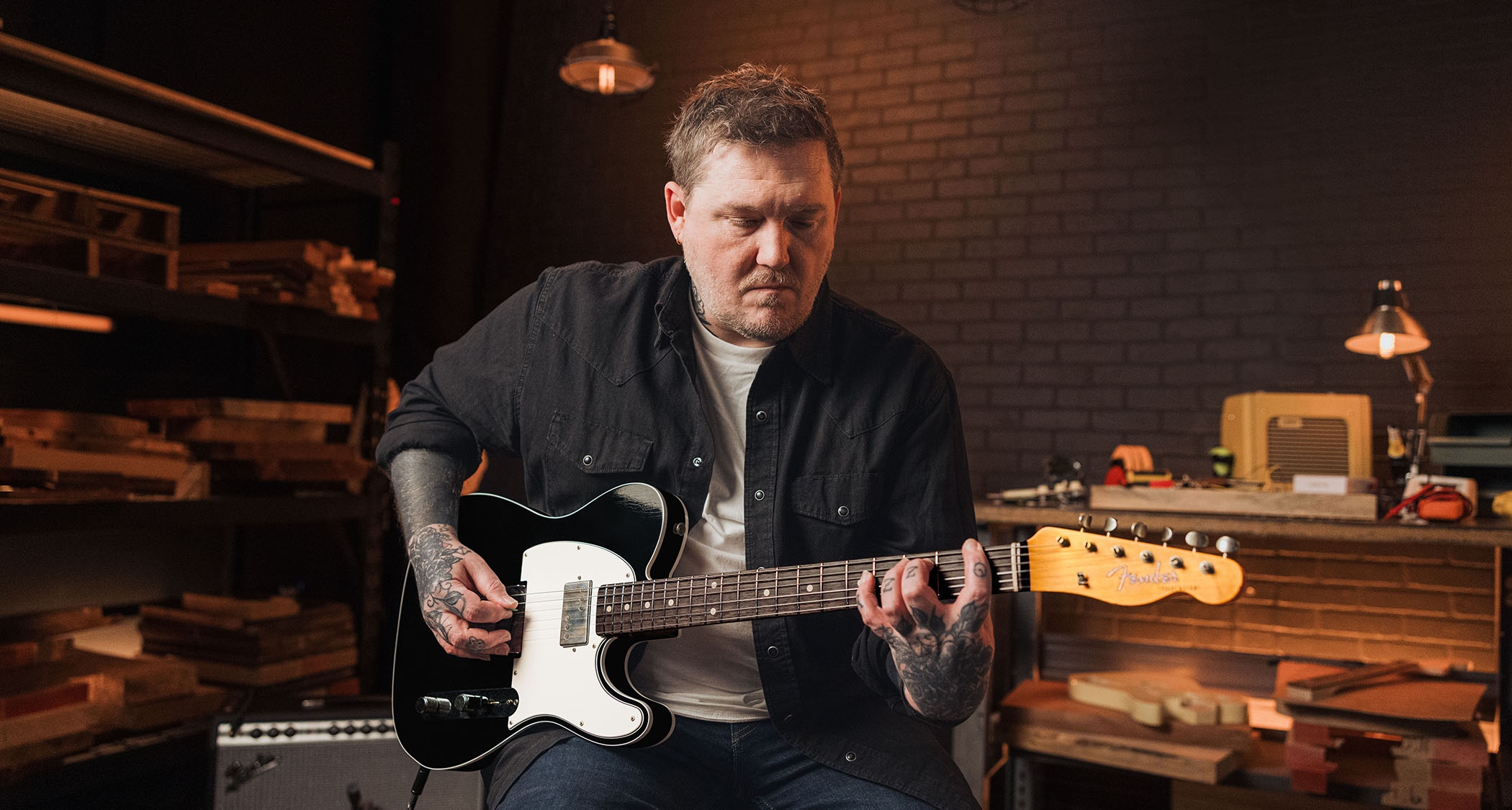 Brian Fallon of the Gaslight Anthem demos his new signature Fender Telecaster