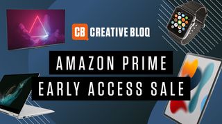 An assortment of tech products with Amazon Prime Early Access text. 