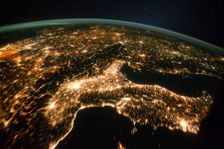 This is one of a series of nighttime images photographed by one of the Expedition 29 crew members from the International Space Station. It features Central and Eastern Europe, extending from the Netherlands to Hungary and Italy to northern Poland. Overall