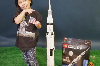 Building the Lego NASA Apollo Saturn V rocket. 