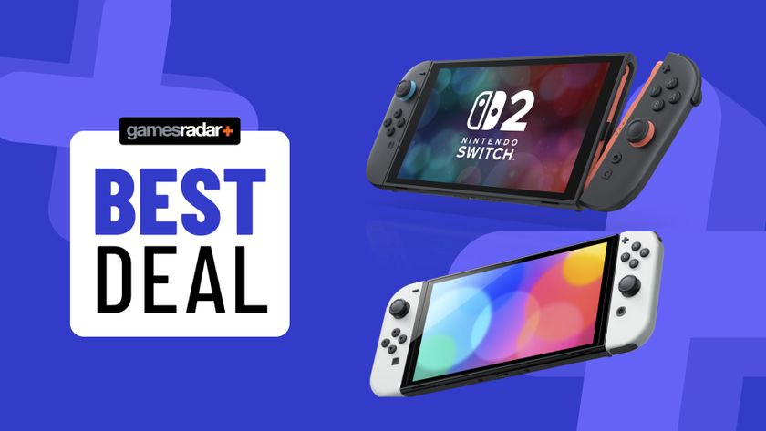 Nintendo Switch 2 and Nintendo Switch on blue background with best deal badge