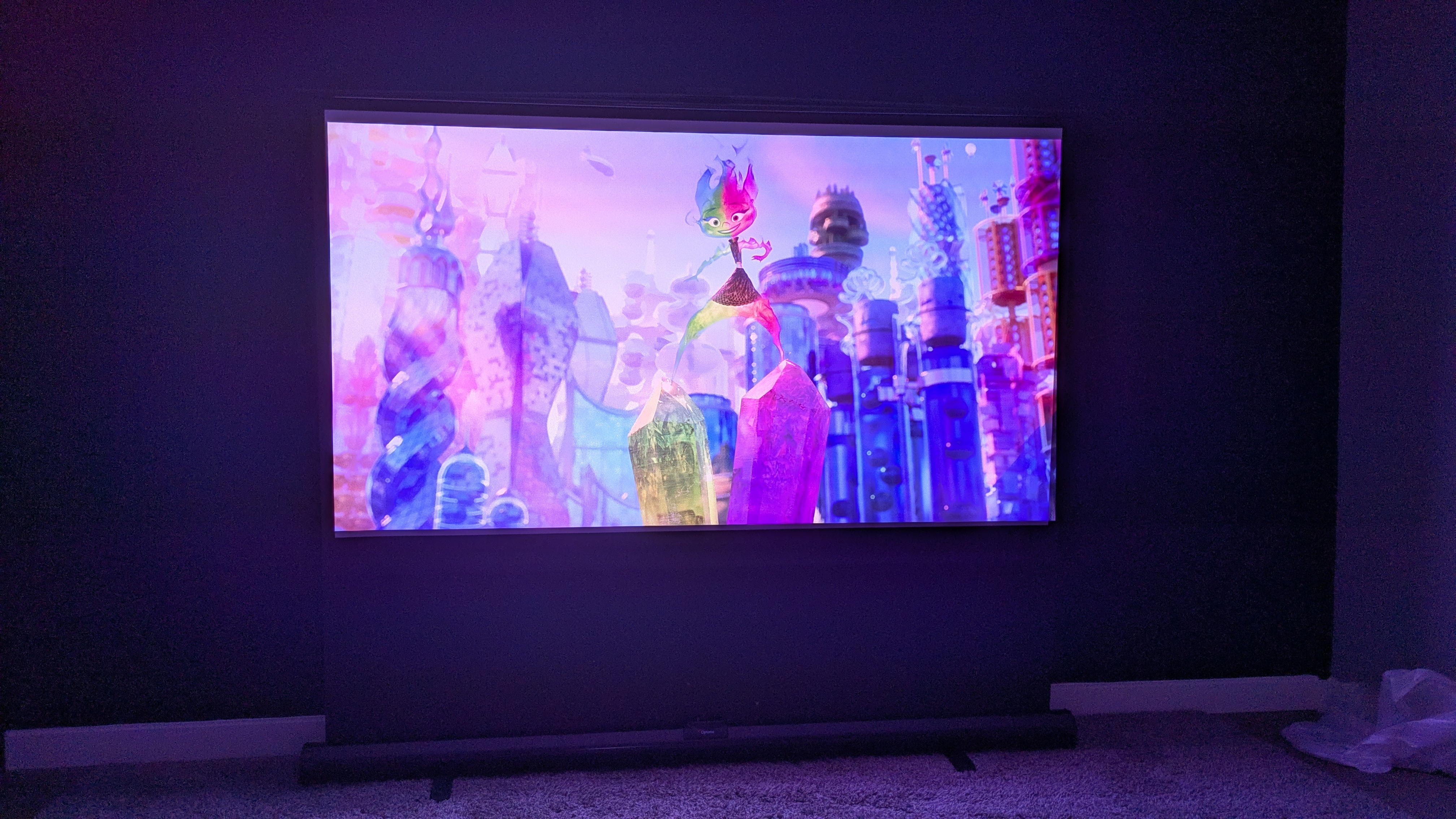 Xgimi Horizon 20 Max showing Ember from Elemental