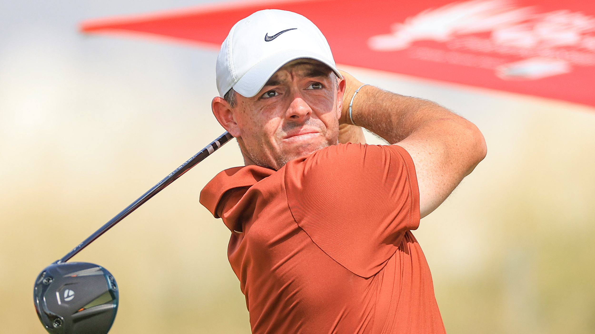 Rory McIlroy takes a shot at the Abu Dhabi HSBC Championship