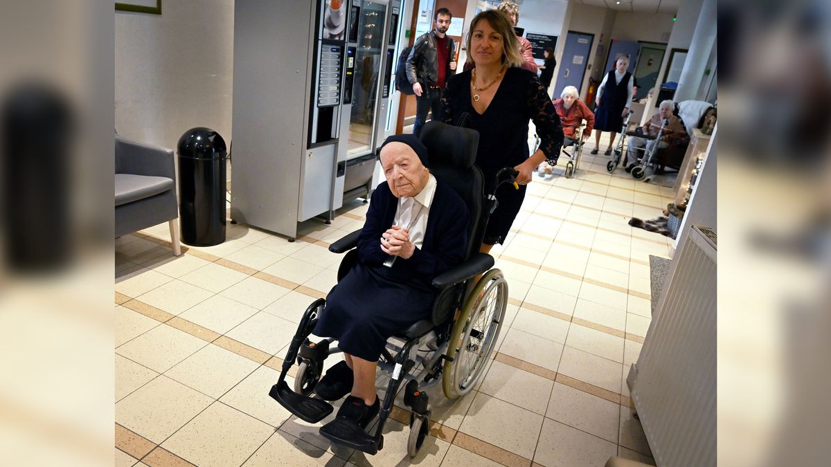 Sister André seen here at a care home event to celebrate her 116th birthday in Toulon, France in 2020. 