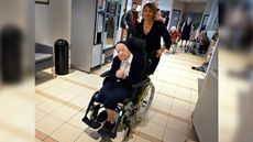 Sister Andr&eacute; seen here at a care home event to celebrate her 116th birthday in Toulon, France in 2020. 