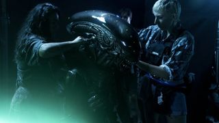 Behind the scenes of the Joelsons working on the Xenomorph suit for the "Alien: Earth" teaser trailer