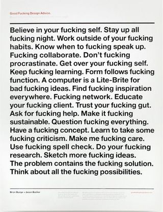 This manifesto was seen hanging in the office of Apple's Jonathan Ive