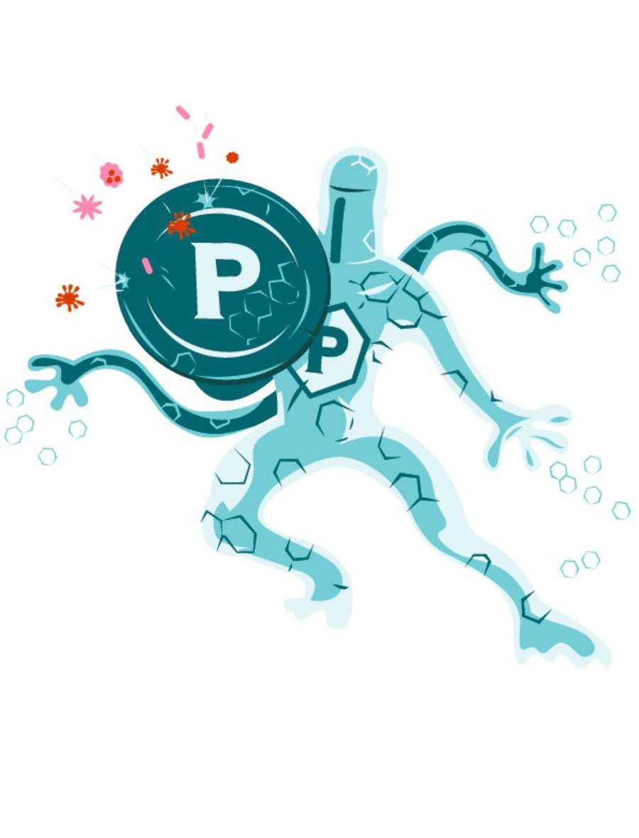 Image shows progesterone as a superhero