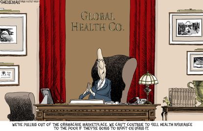 Political cartoon U.S. healthcare Obamacare