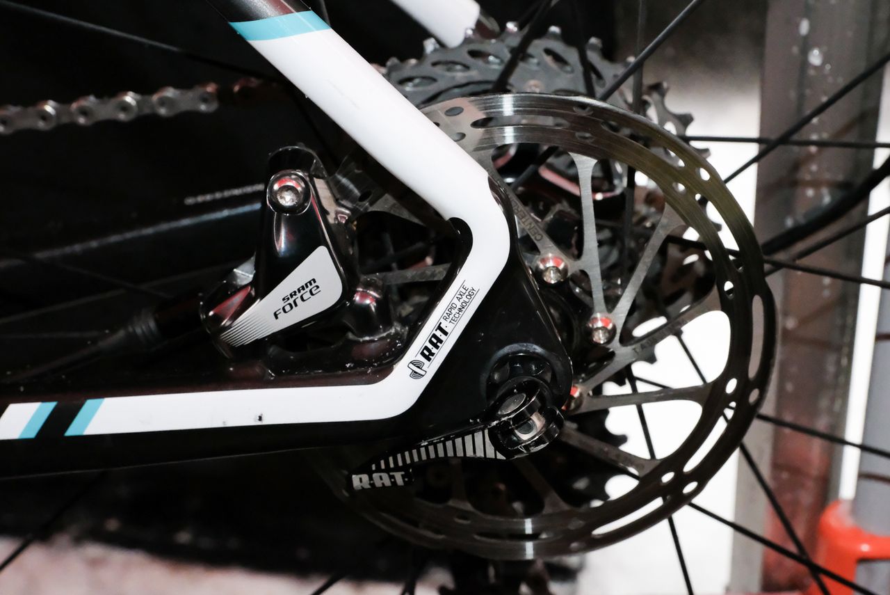 Miller's Mares also has the SRAM hydraulic disc brakes and Centerline rotors
