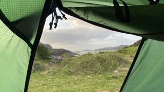 view from a tent