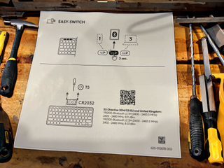 Instructions that come with the Logitech Keys-To-Go 2 keyboard show the need for a T5 Torx screwdriver.
