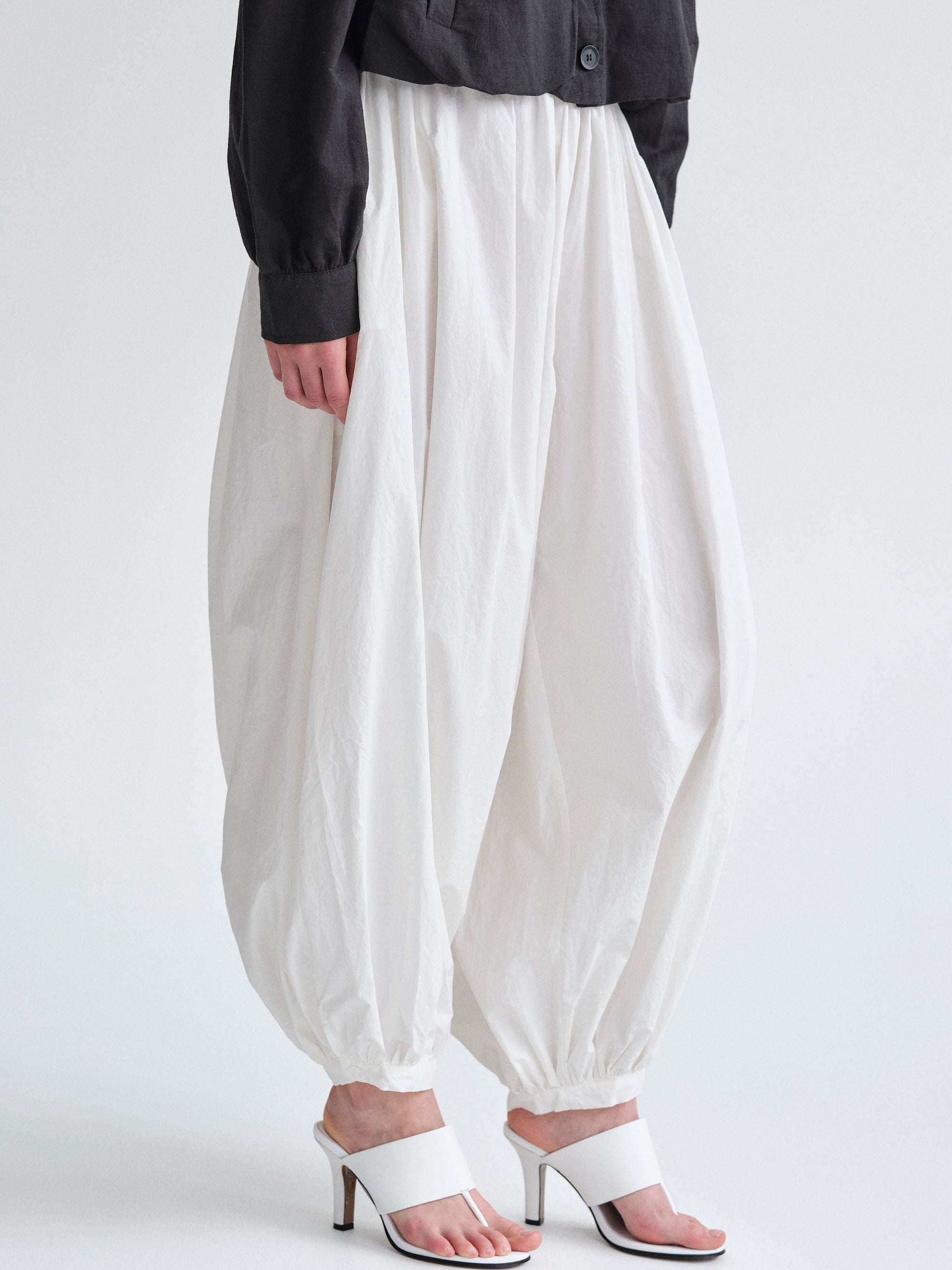 Balloon Parachute Pants, White