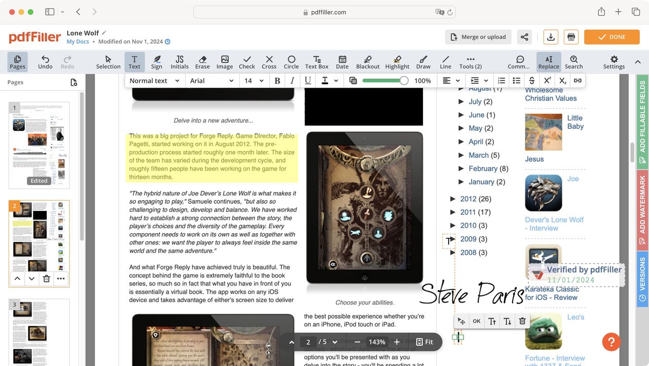 AirSlate's pdfFiller during our review