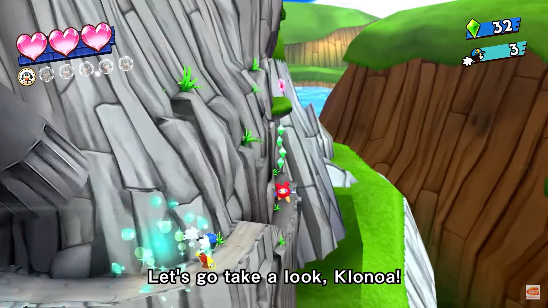 klonoa running up a mountain in the remaster