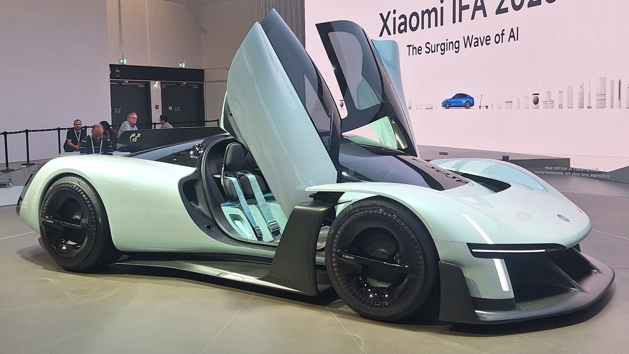 Xiaomi EV, pictured at IFA 2026