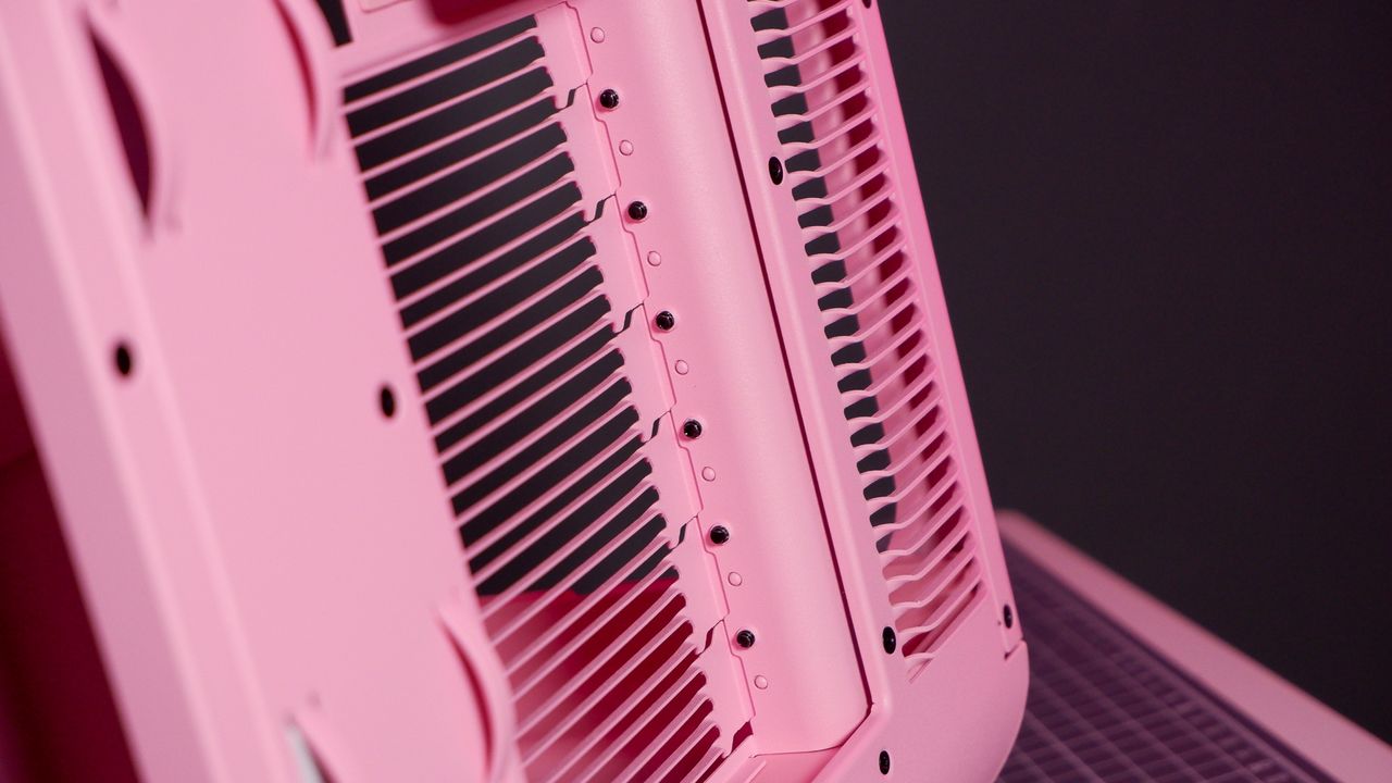 The Hyte X50 PC case on a desk ready to be built into for testing and review.