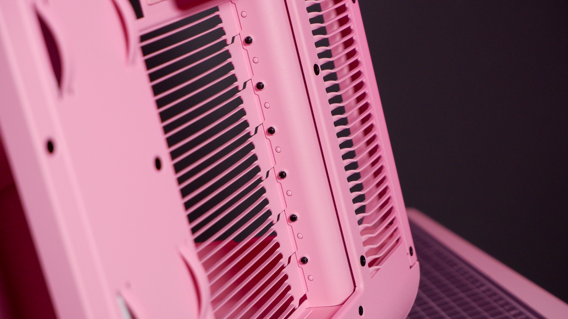 The Hyte X50 PC case on a desk ready to be built into for testing and review.