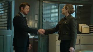 Jeremy Renner and Edie Falco in Mayor of Kingstown season 4