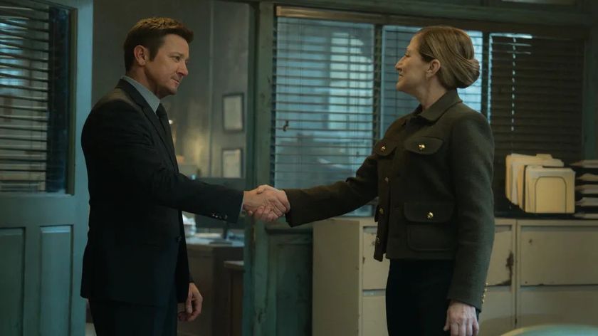 Jeremy Renner and Edie Falco in Mayor of Kingstown season 4