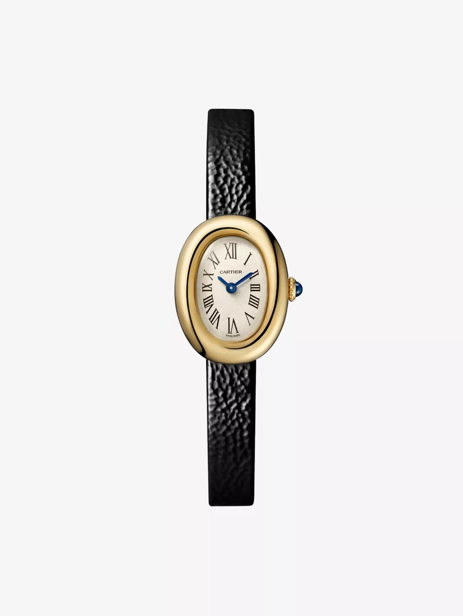Baignoire Mini 18ct Yellow Gold and Leather Quartz Watch 24.6mm
