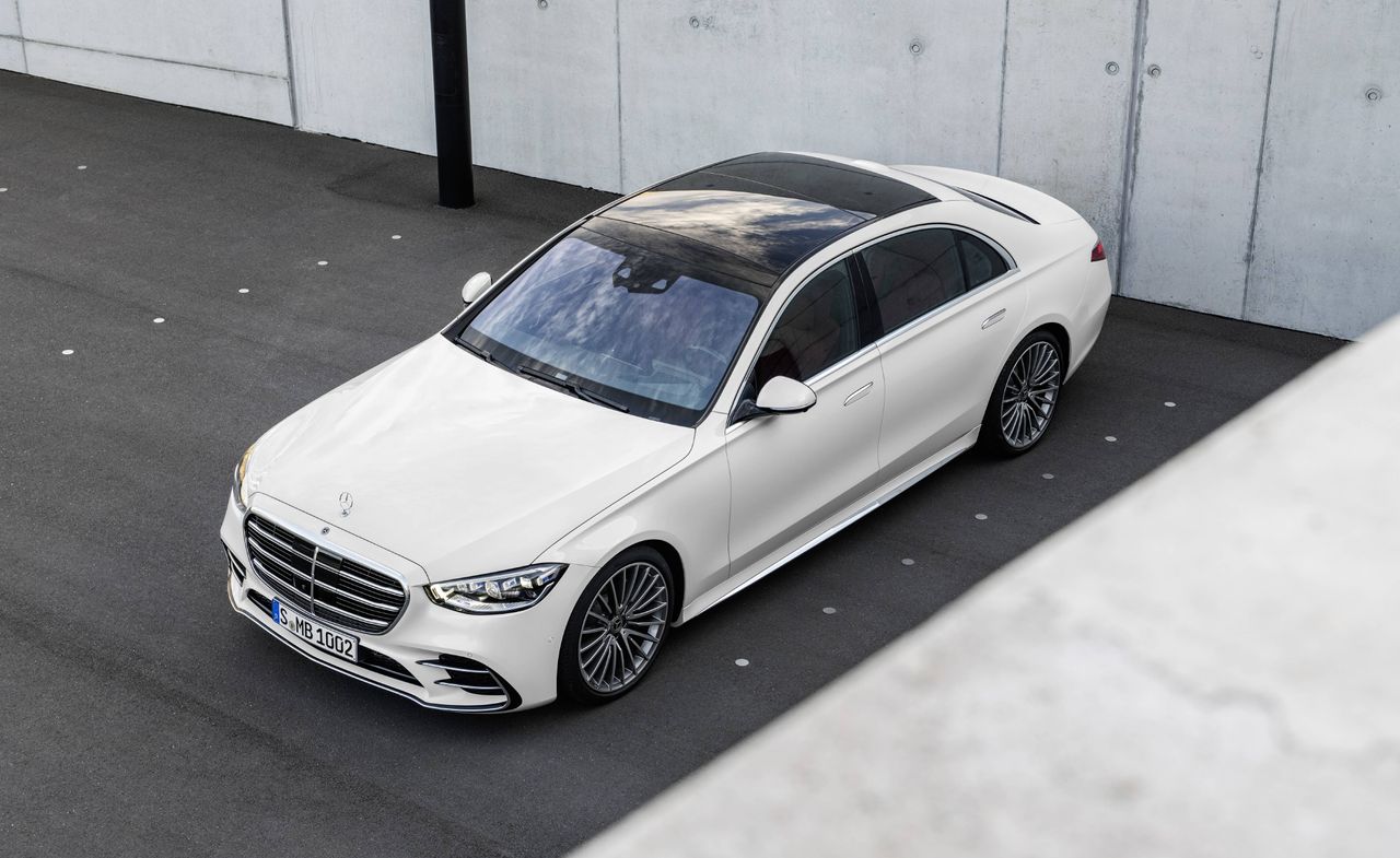 White Mercedes S-Class