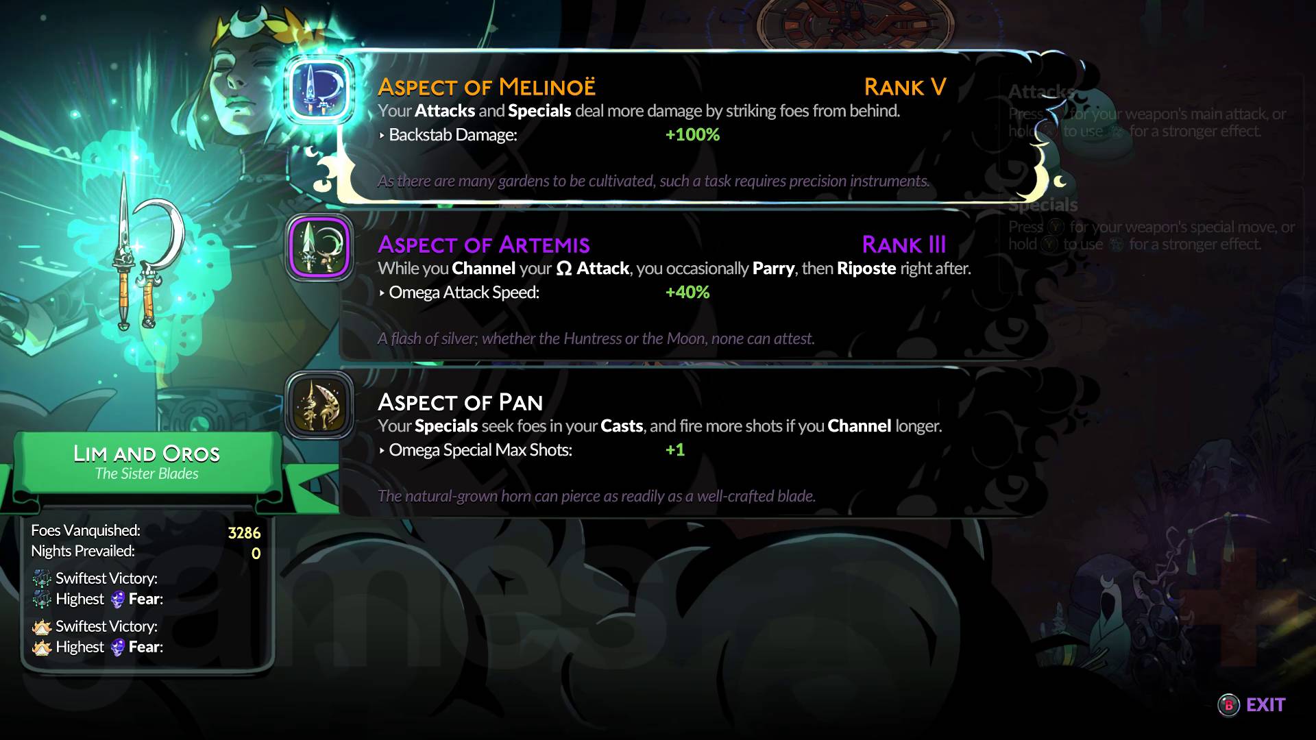 Hades 2 Weapons sister blades aspects at silver pool