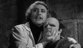 Young Frankenstein Gene Wilder Peter Boyle creator and creation embrace
