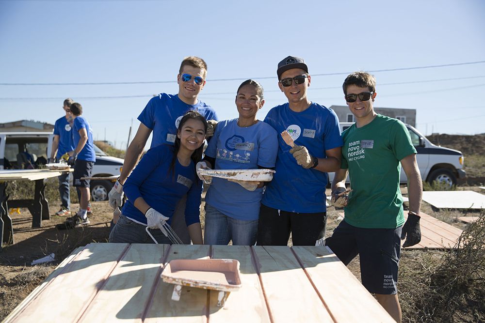 Novo Nordisk bond over building homes for poor families in Rosarito, Mexico.