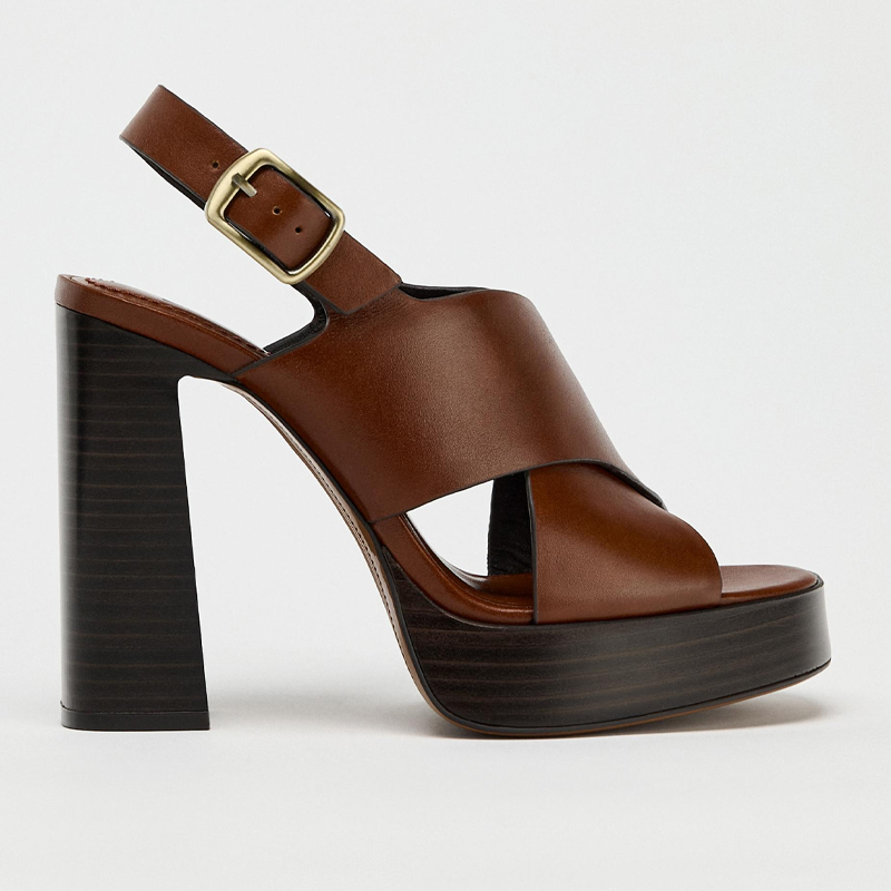 Zara leather platform sandals
