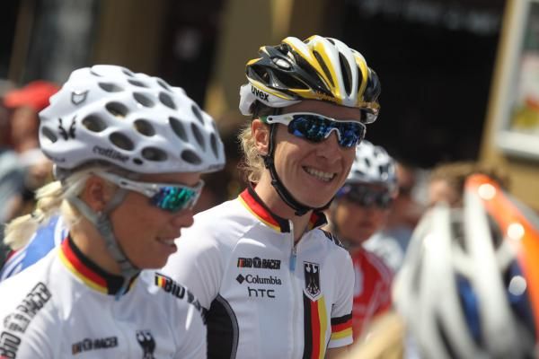 Judith Arndt (Germany) was all smiles ahead of the race.