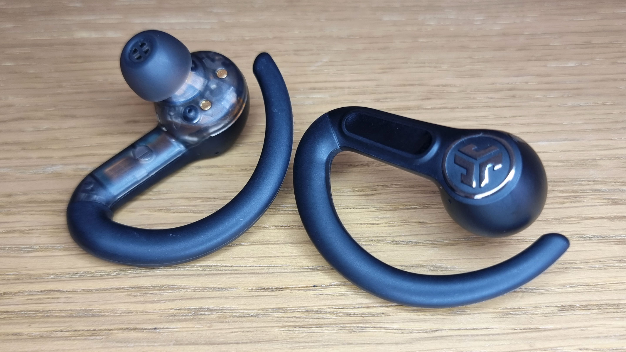 a close-up picture of the JLab Epic Sport ANC 3 earbuds