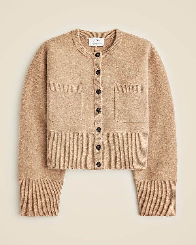 Spring Street Cashmere-Blend Patch-Pocket Cardigan