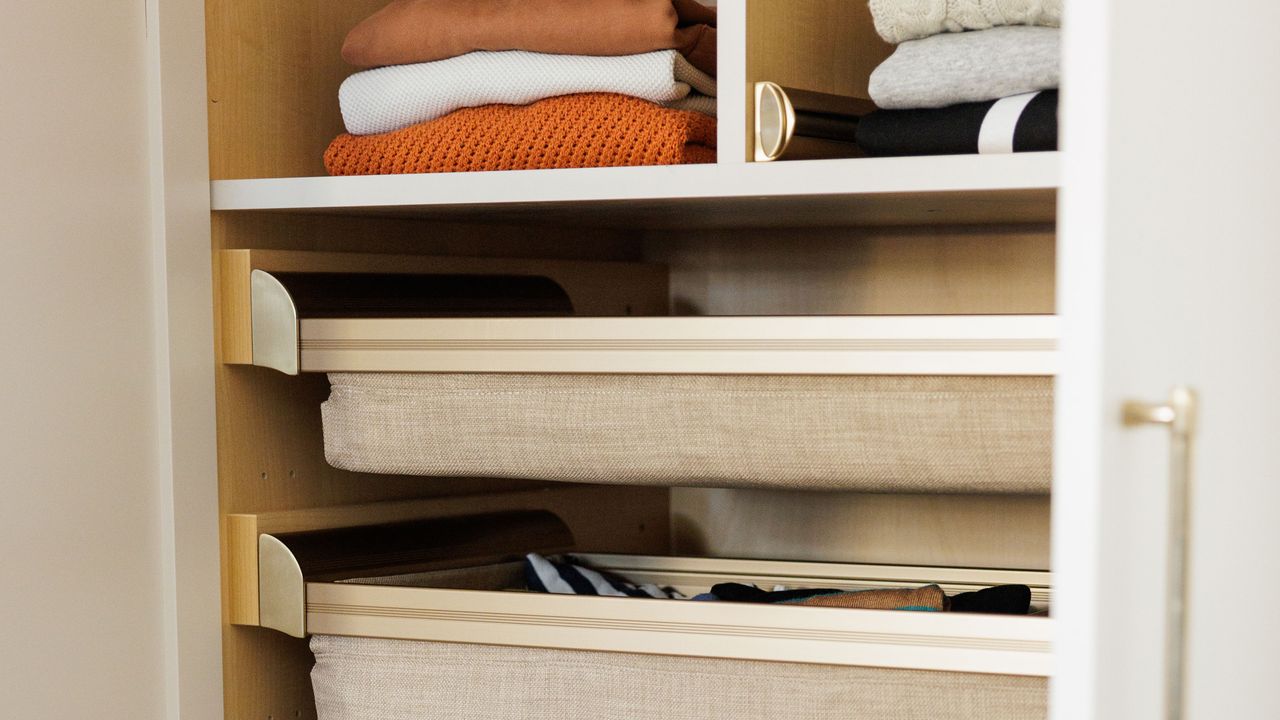 a valet rod in a closet