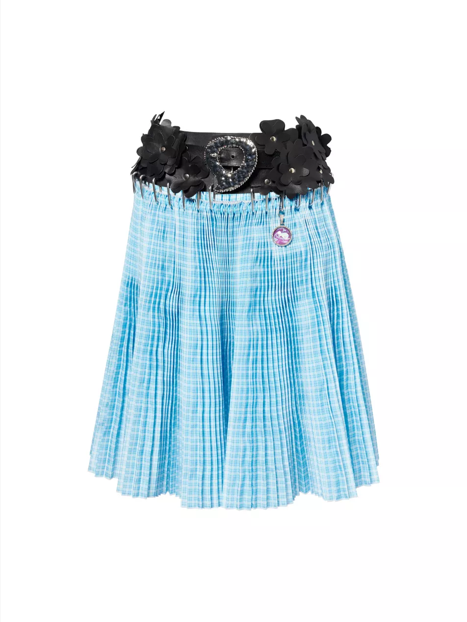 Harry Lambert for Chopova Lowena X Disney Fantasia Checked Pleated Knee-Length Skirt - S