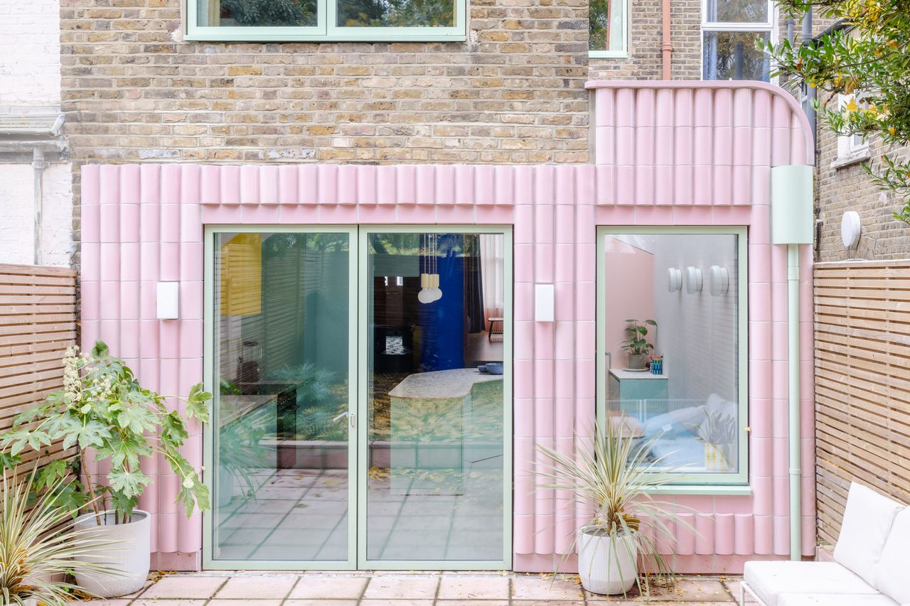 exterior of pink extension at Beacon House by Office S&amp;M