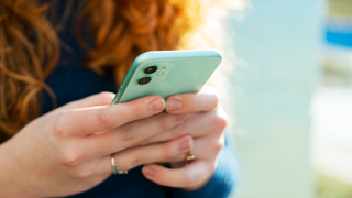 Woman checking phone