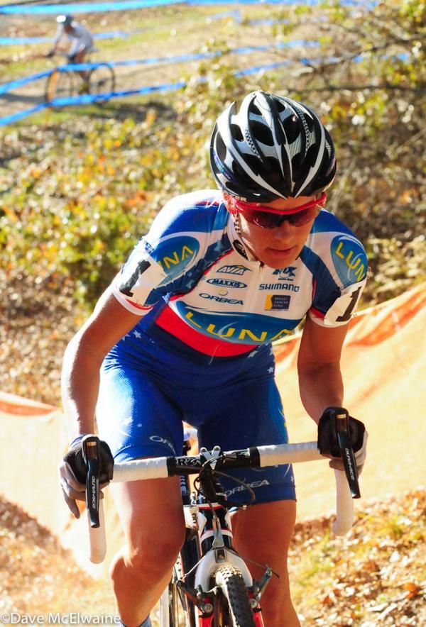 Katerina Nash (Luna Pro Team) on the only steep climb
