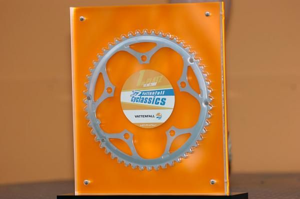 The Vattenfall Cyclassics winner's trophy.