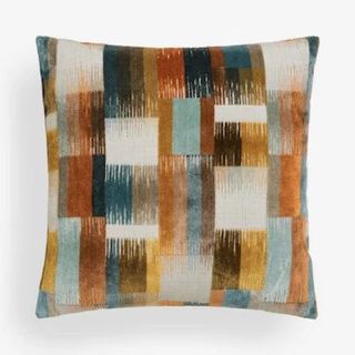 cushion with colourful checkered pattern