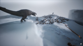 Modded Frostpunk 2 with a tyrannosaurus