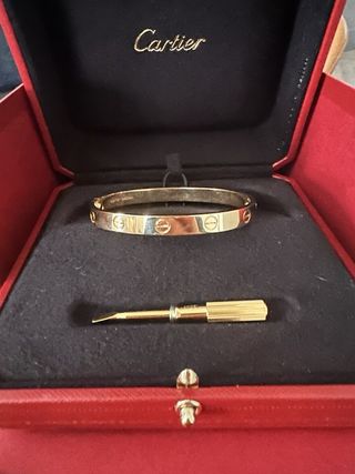 Cartier Love Bracelet Yellow Gold Glassic Model Size 17