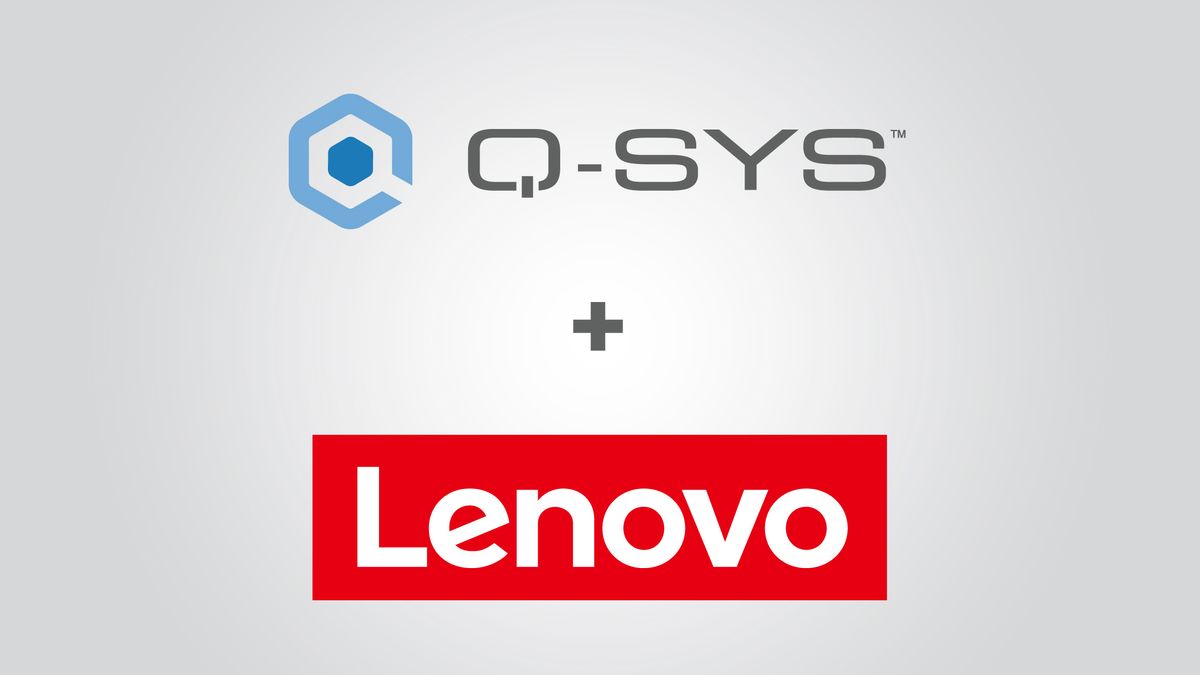 Q-SYS and Lenovo logos. 