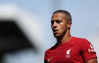 Thiago Alcantara of Liverpool during the Premier League match between Fulham FC and Liverpool FC at Craven Cottage on August 06, 2022 in London, England.