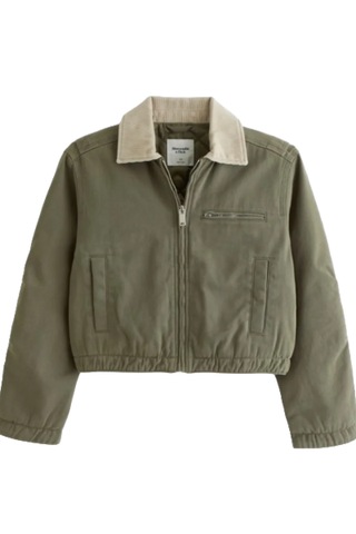 Abercrombie & Fitch Cropped Twill Workwear Jacket (Was $110) 